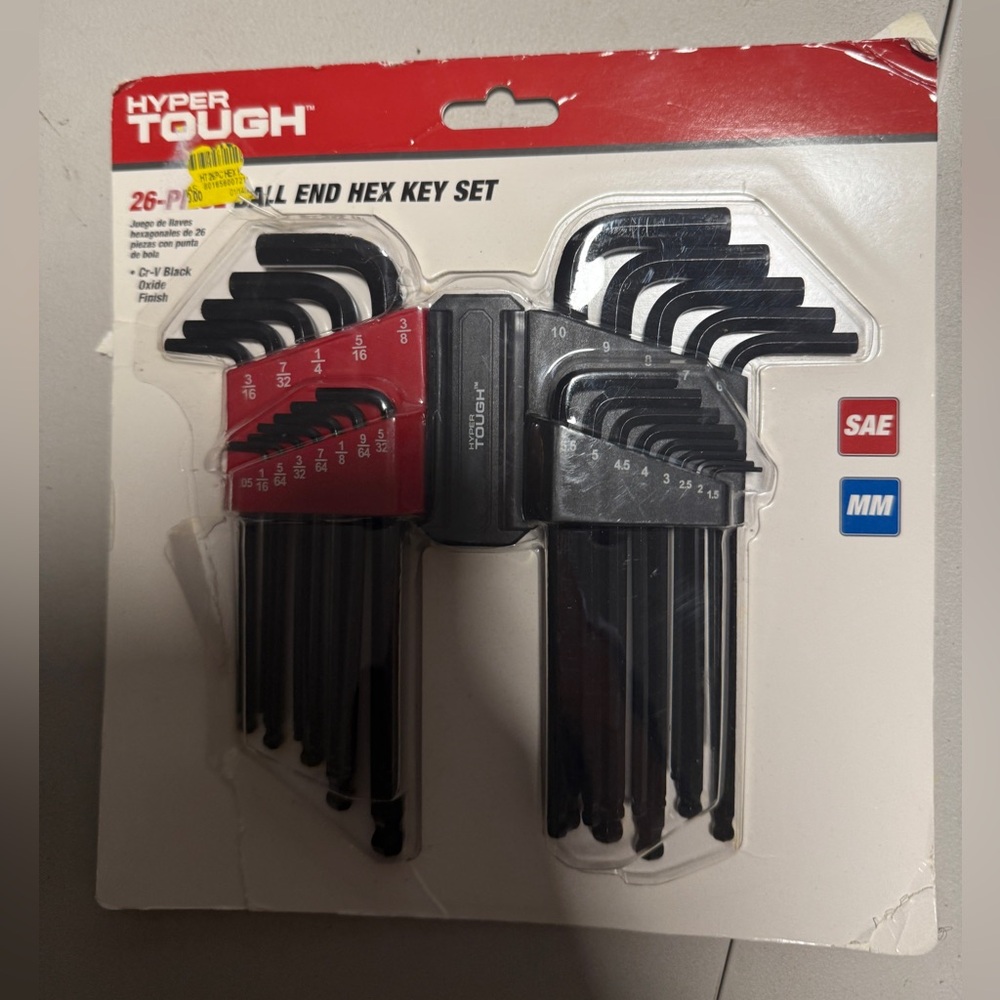 Hyper Tough Heavy-duty 26-Piece Ball End Hex Key Set SAE and MM